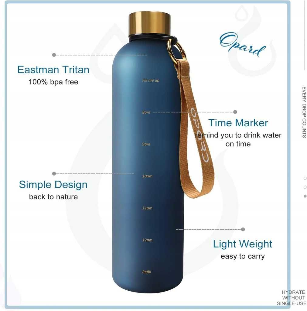 Butelka, bidon do picia Opard 1000ml zielona