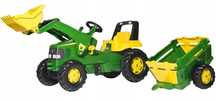 Jeździk ROLLY TOYS Traktor John Deere z łyżką i przyczepą