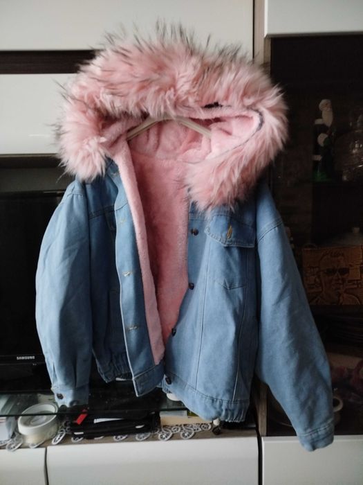 kurtka jeansowa na futerku - rozm.38