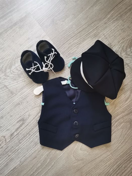 Komplet + przebranie  marynarka spodnie kamizelka buty koszula 74-80 +