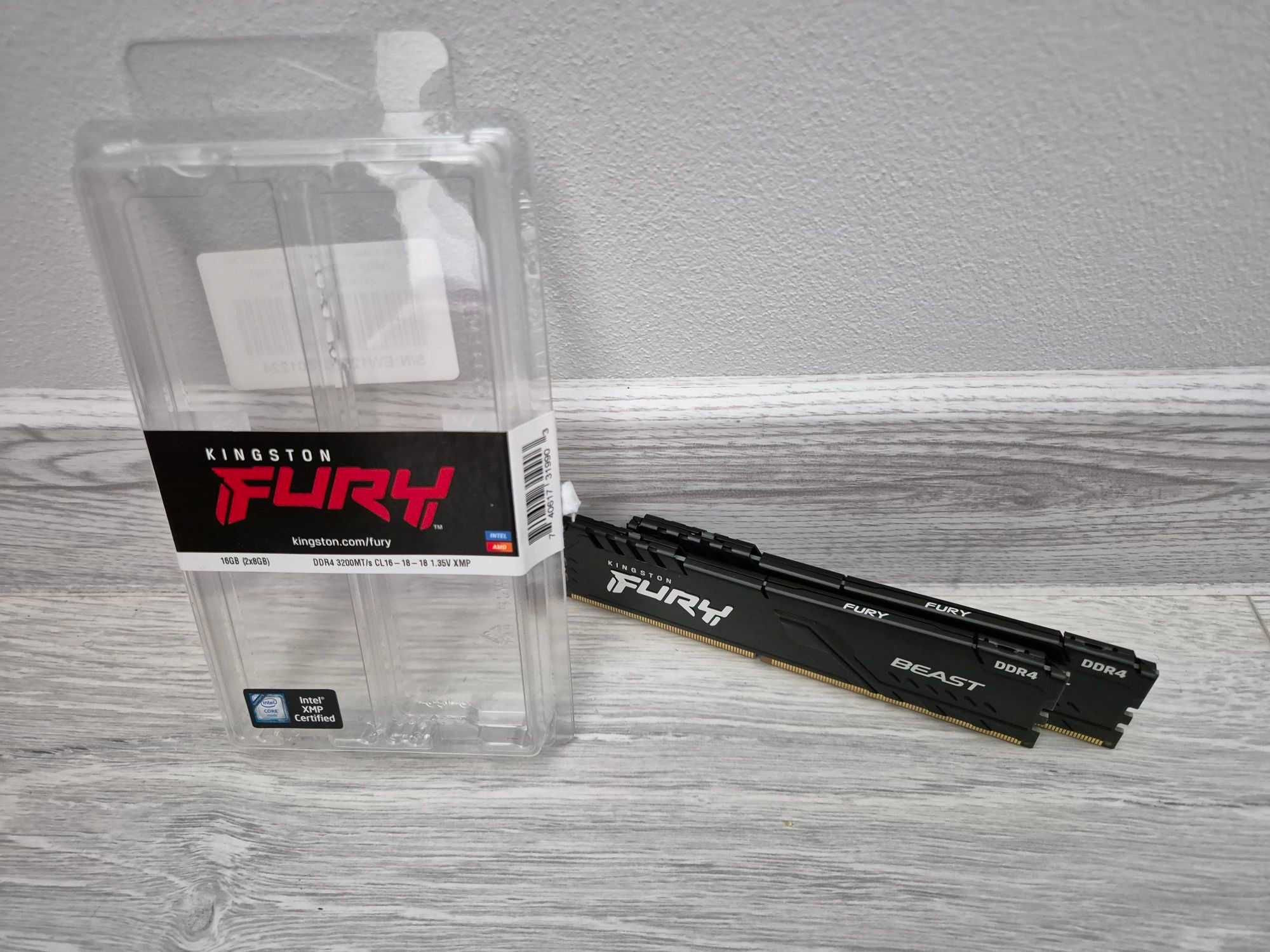 пам'ять DDR4 16GB Kit (2x8) 3200MHz HyperX Fury \ Kingston Fury Beast