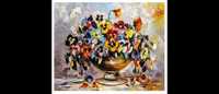 Kowalik - Kolorowe bratki - obraz olejny 50x40cm kwiaty