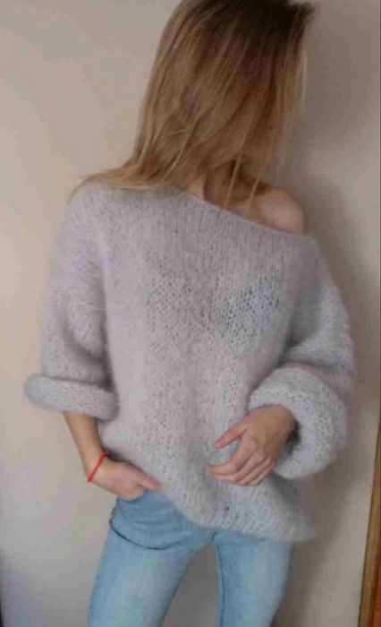Elegancki sweter oversize z moheru