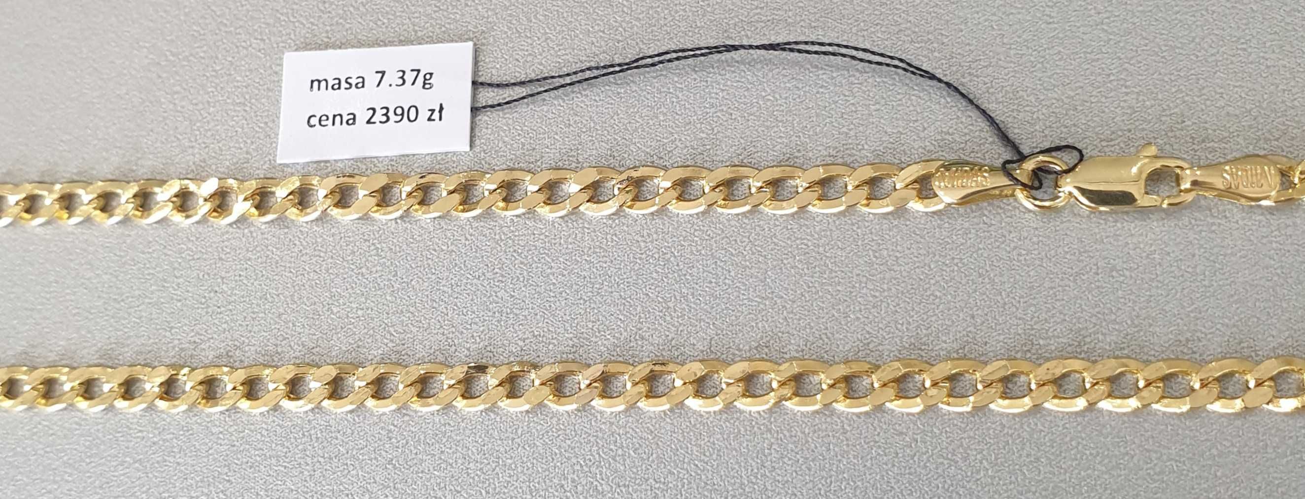 Złoty łańcuszek pr.585 waga 7.37 g dł.55 cm nowy