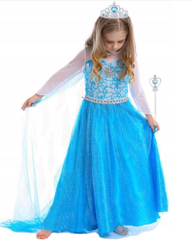 Suknia Elsa z Krainy lodu 110 cm Elza sukienka przebranie bal