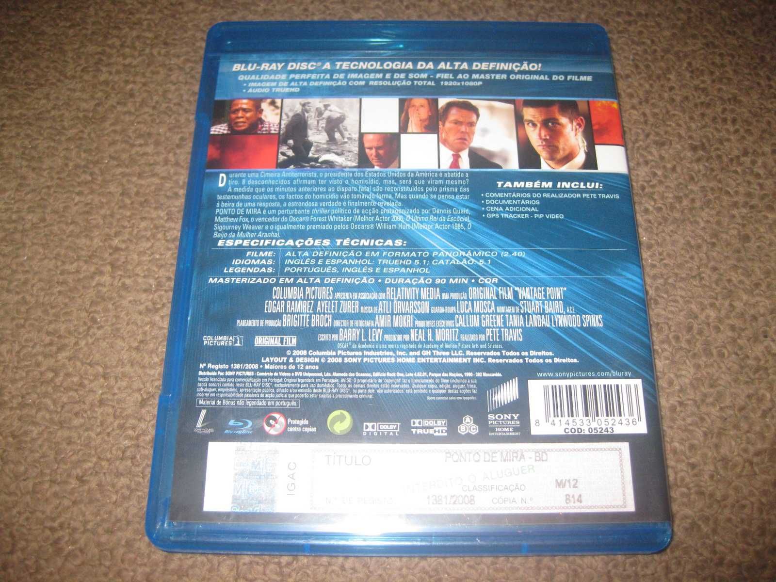 Blu-Ray "Ponto de Mira" com Dennis Quaid