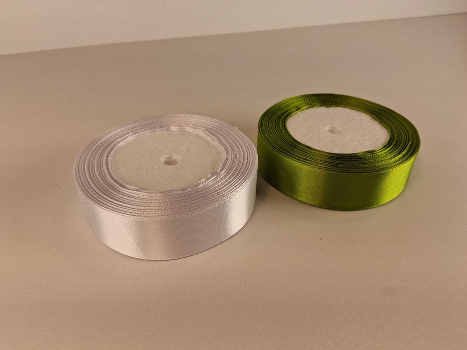 B196 Zestaw Wstążek Satynowych Do Dekoracji Rękodzieła 2 Rolki