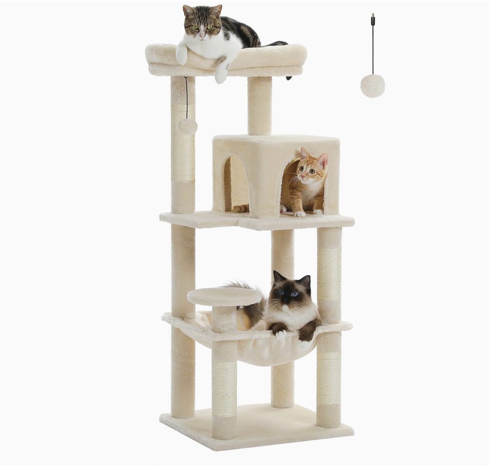 Nowy PAWZ drapak dla kota, 6 poziomów, hamak, 116 cm!