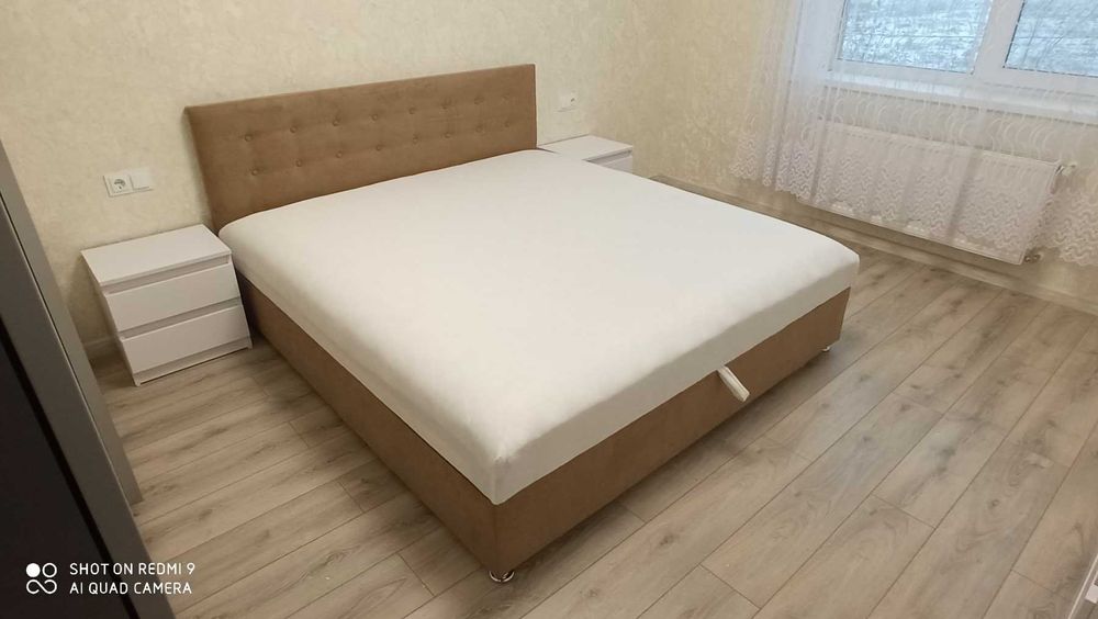 Кровать "Кира" кремовый с современным дизайном. Ліжко, Доставка занос