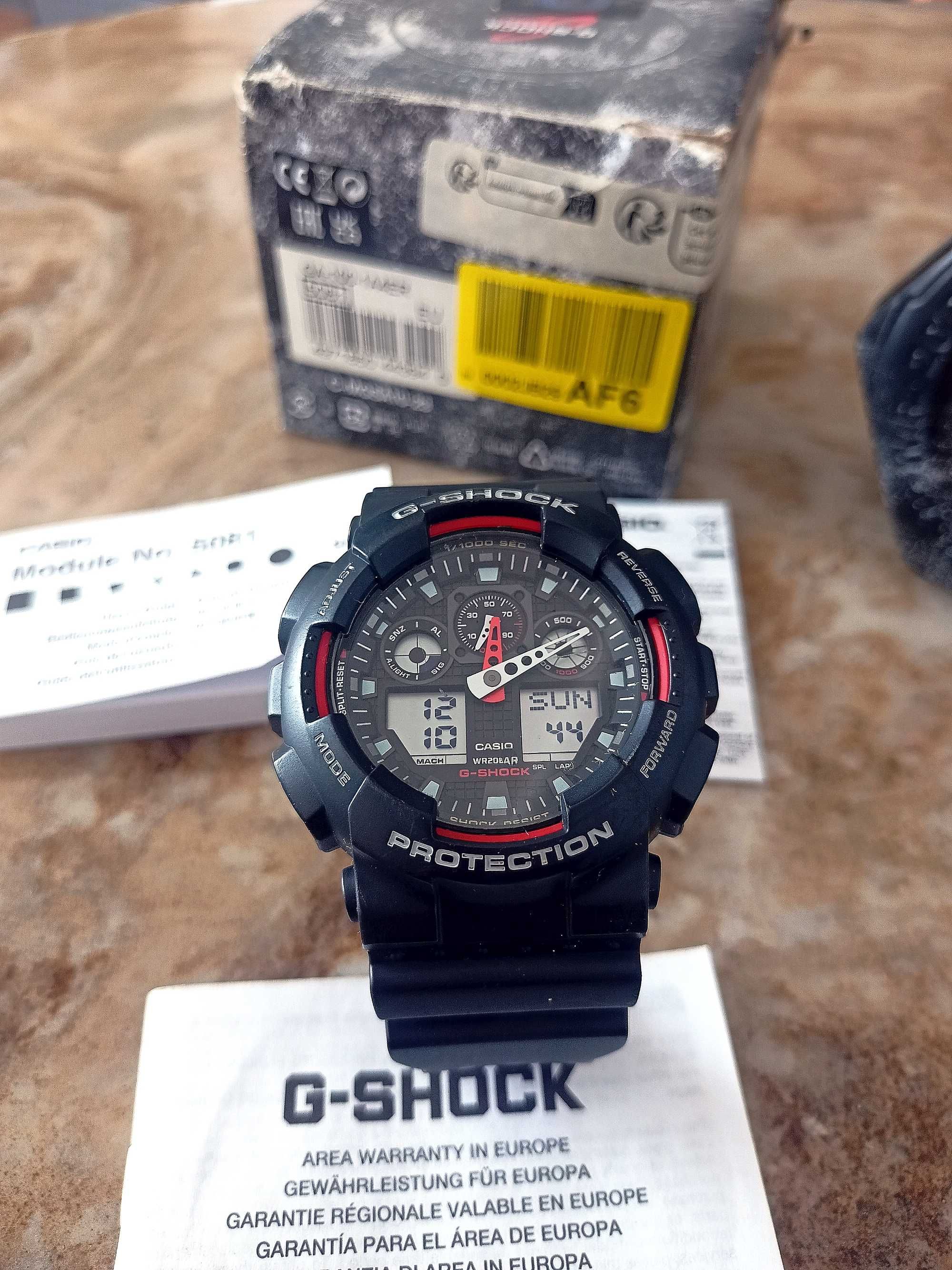 CASIO 5081 G-Shock Original GA-100-1A4ER Czarno-czerwony Zegarek Męski
