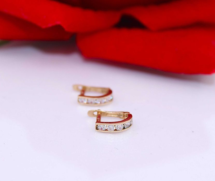 Złote kolczyki p.585/1,21g z cyrkoniami