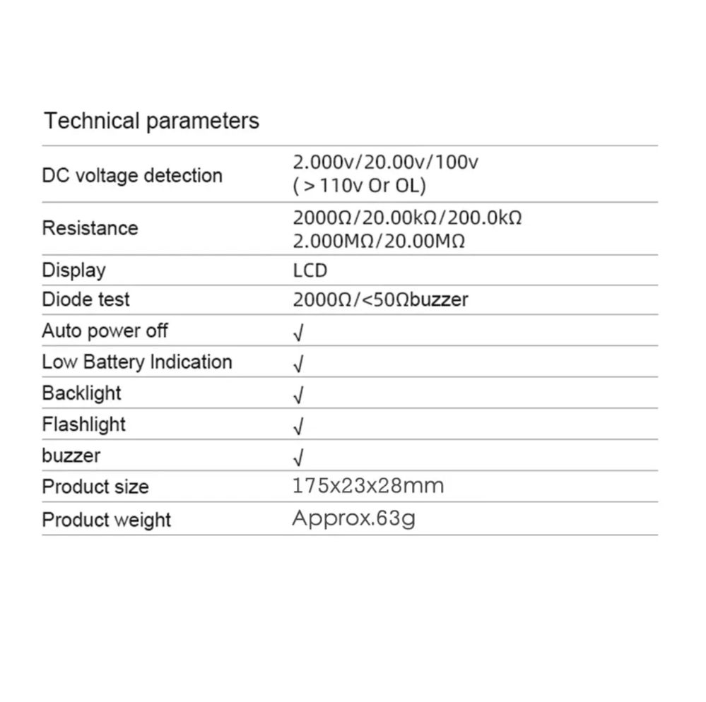 Контролька тестер вольтметр 0.8-100v автомобільний HT86A