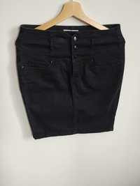 Czarna mini spódniczka  wysokim stanem dżins jeans Cropp rozmiar M
