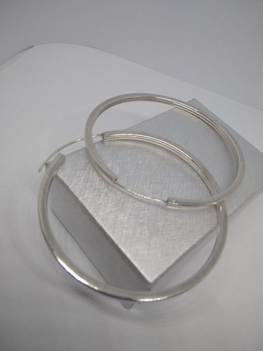 Srebrne kolczyki duże koła srebro 925 średnica 6 cm  860