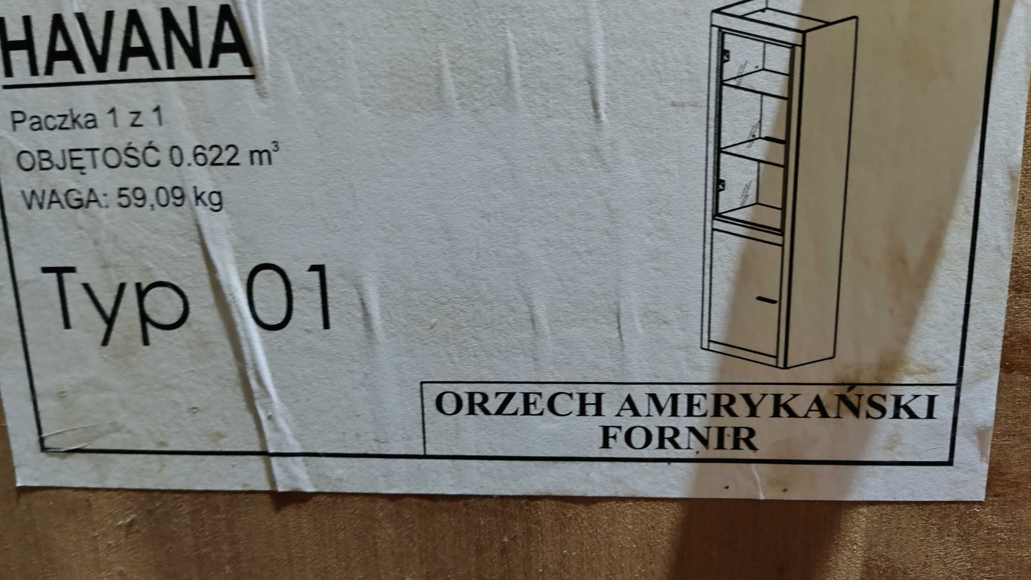Witryna z przeszkleniem orzech