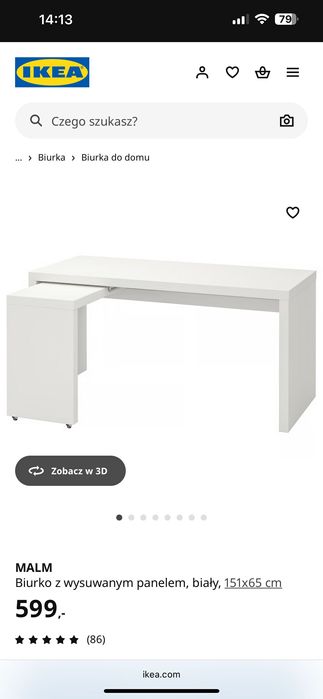 Biurko z wysuwanym panelem