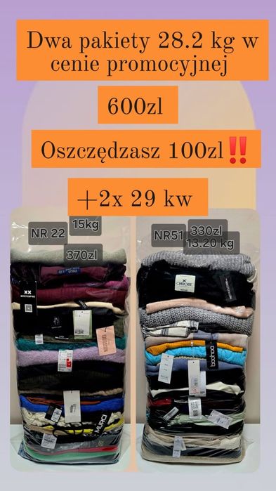 Pakiety odzieży damskiej używanej