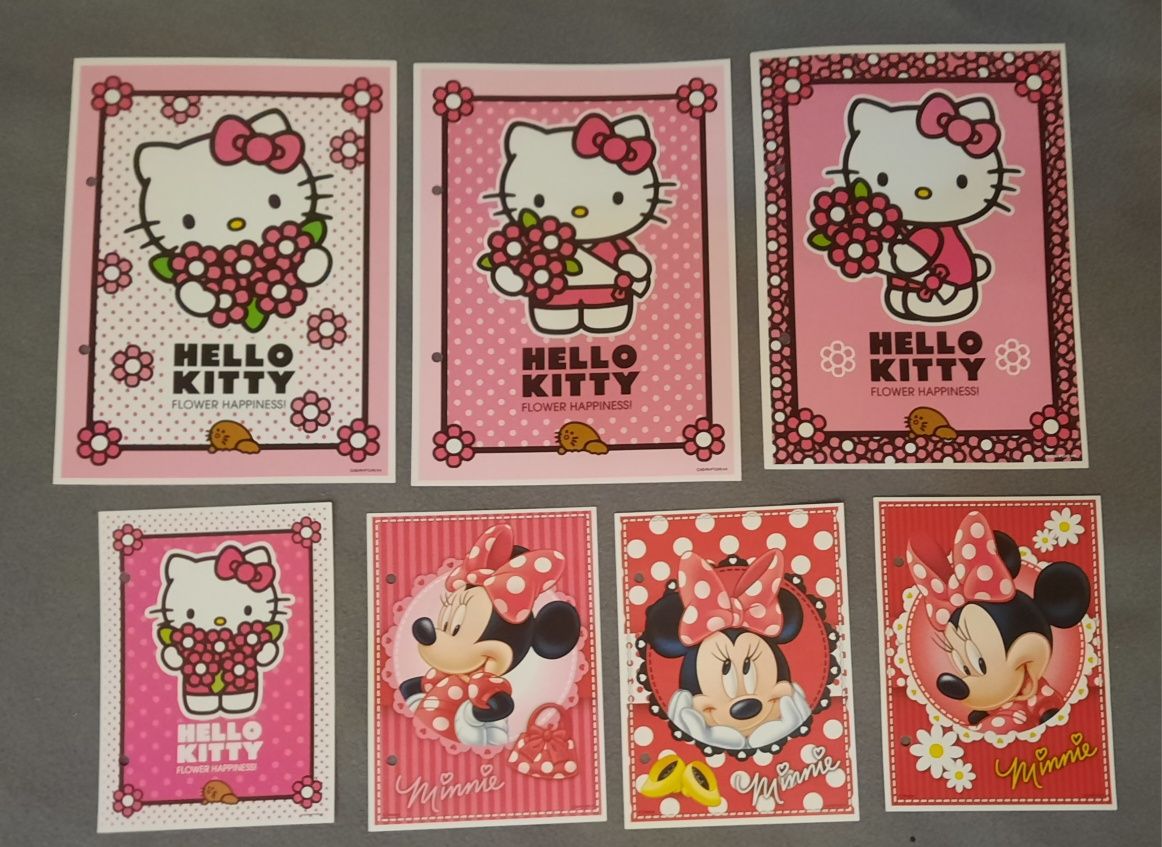 Karteczki do segregatora  nowe Hello Kitty i Myszka Miki