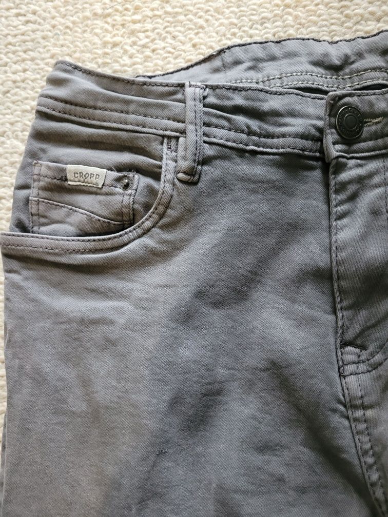 Cropp spodnie L slim fit szare elastyczne jeansy