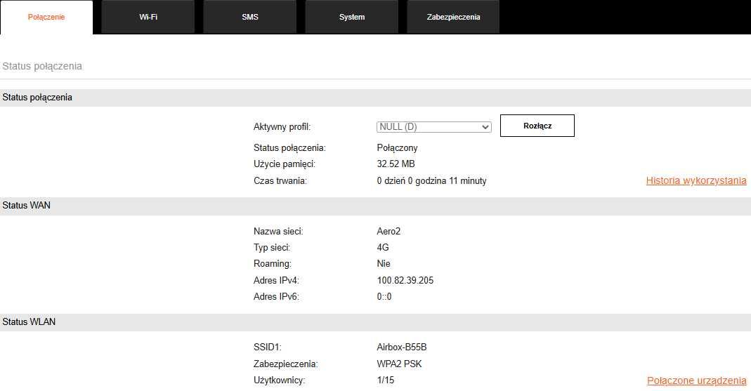 Kieszonkowy router LTE/WiFi  Alcatel Airbox MV40V na kartę SIM.