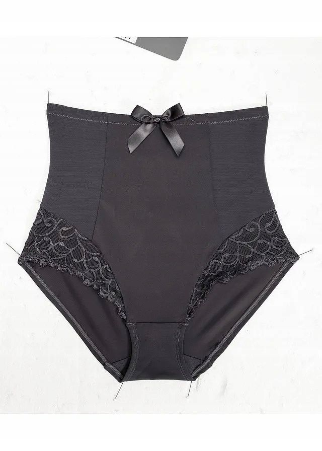 B.P.C. majtki figi panty shape antracytowe z koronką r.36