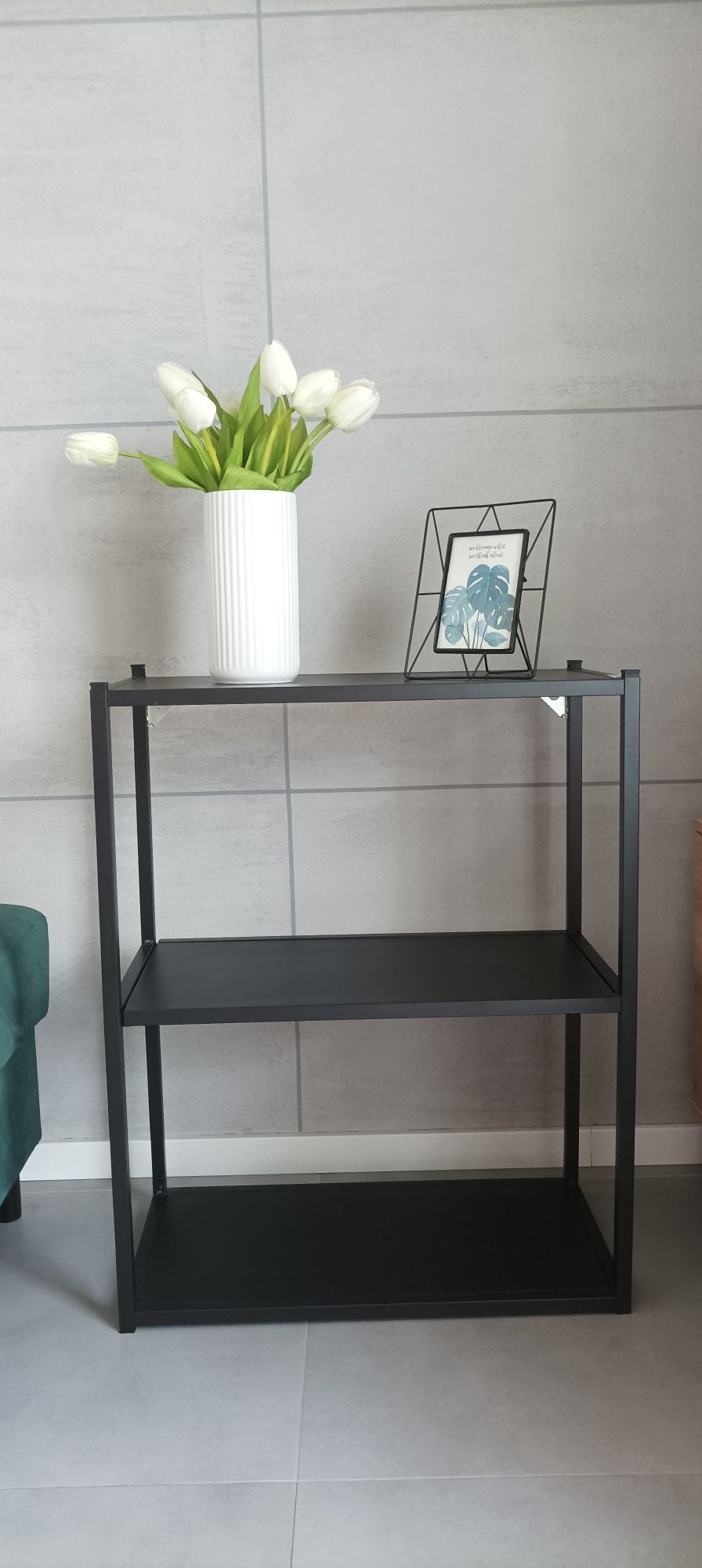 Ikea metalowy regał czarny