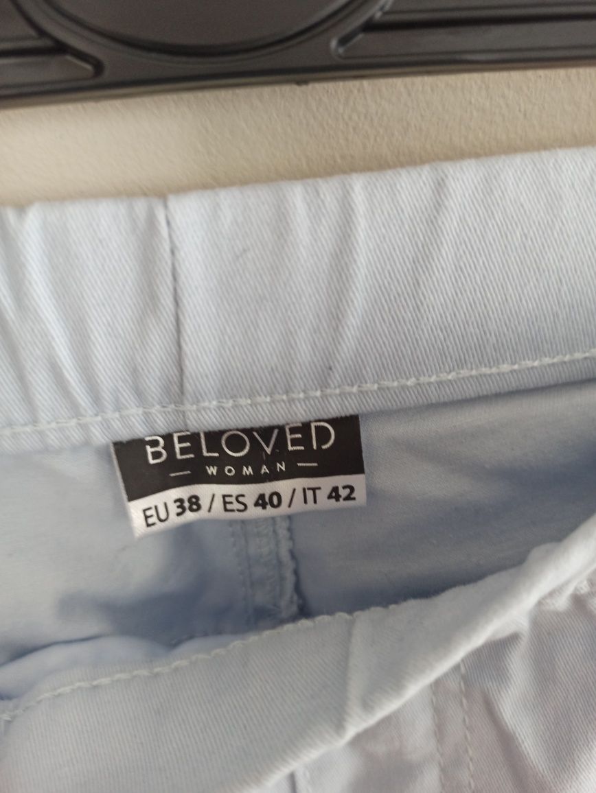 Błękitne spodnie jeansy Beloved Pepco 38/M 40/L wysoki stan rozciągliw