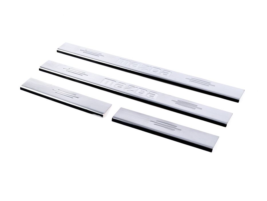 Mazda 2, 3, 6 Хром накладки на дверные пороги в салон (нержавейка)