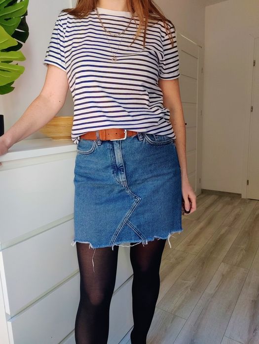 Spódnica mini krótka damska jeansowa niebieska River Island Petite S/M