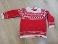 Sweterek świąteczny, zimowy r. 68 H&M