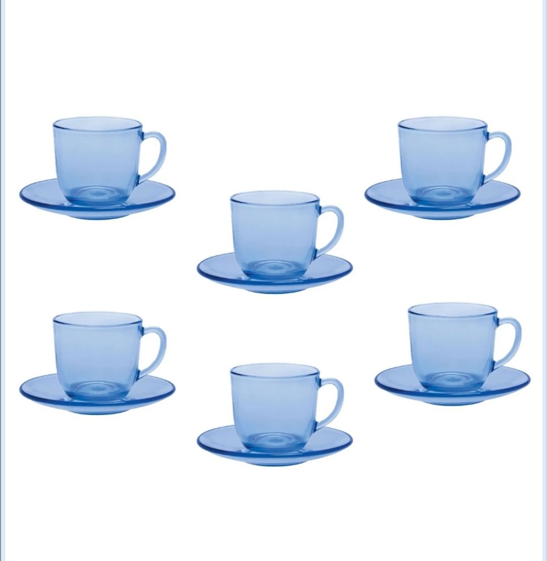 Serwis kawowy lub do herbaty filiżanki niebieski