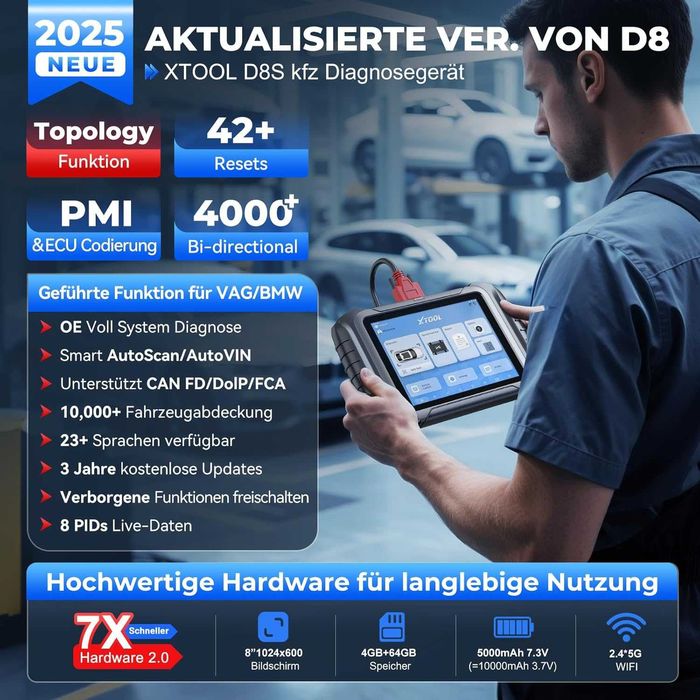 XTOOL D8S OBD2 Car Diagnostic Tool  универсальный