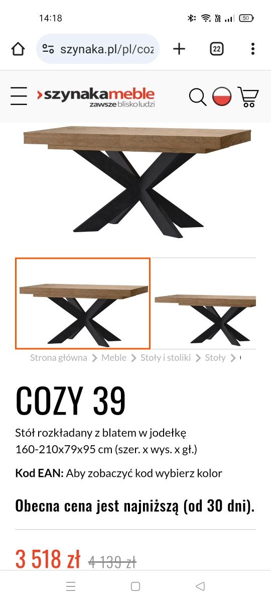 Sprzedam stół do salonu Model COZY 39