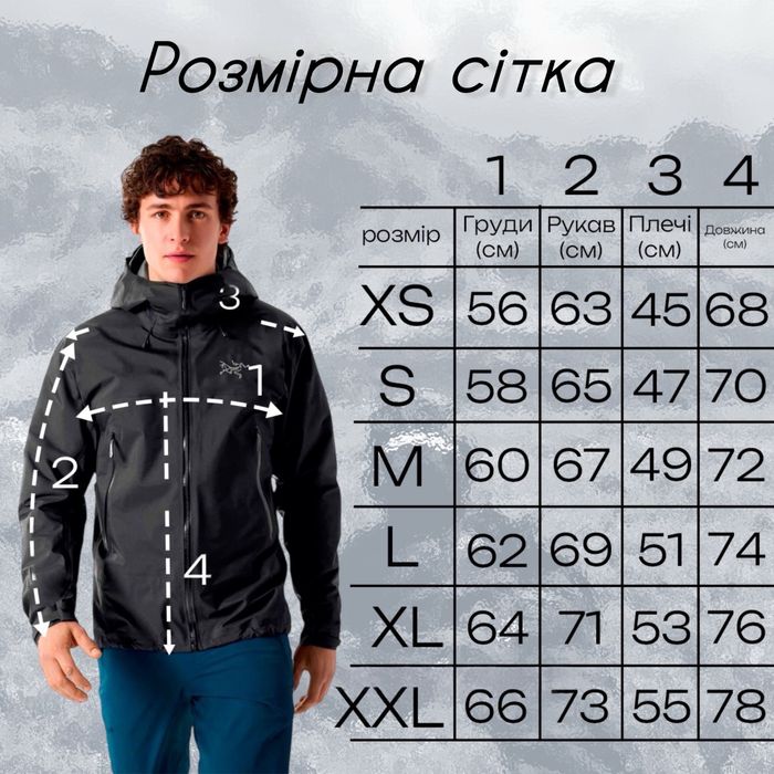 Вітрівка Arcteryx GORE-TEX- куртка осіння водонепроникна чорна гортекс