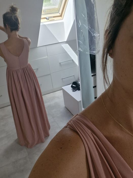 Sukienka LOU Luna pudrowy roz 38