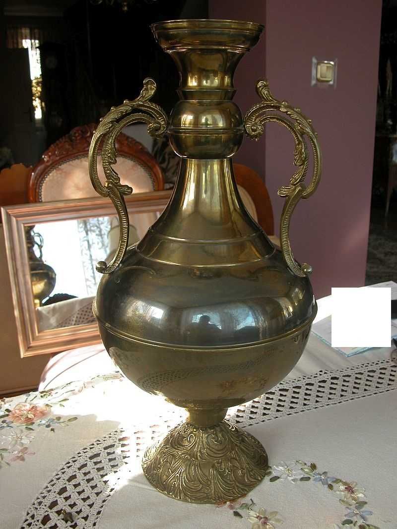 pokal mosiężny wazon ok 2,7kg  wys 51cm