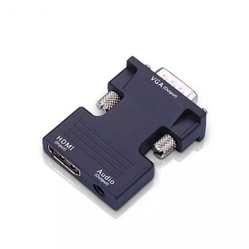 НОВЫЙ Переходник HDMI to VGA Converter HD + шнур Audio Cable 3,5 mm