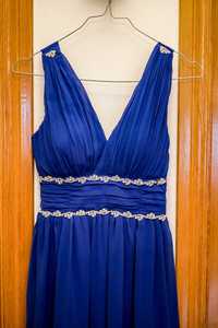 Vestido de Gala azul com adornos