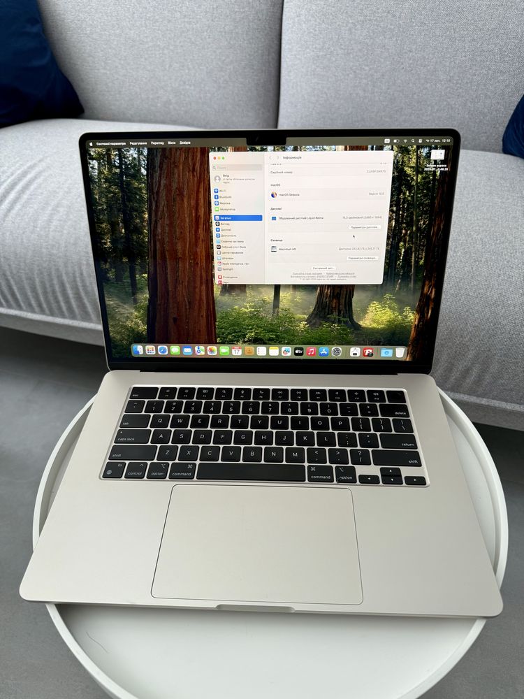 Новий! MacBook Air 15 2023 M2 8gb Ram SSD 256gb 100% 37 циклів A2941