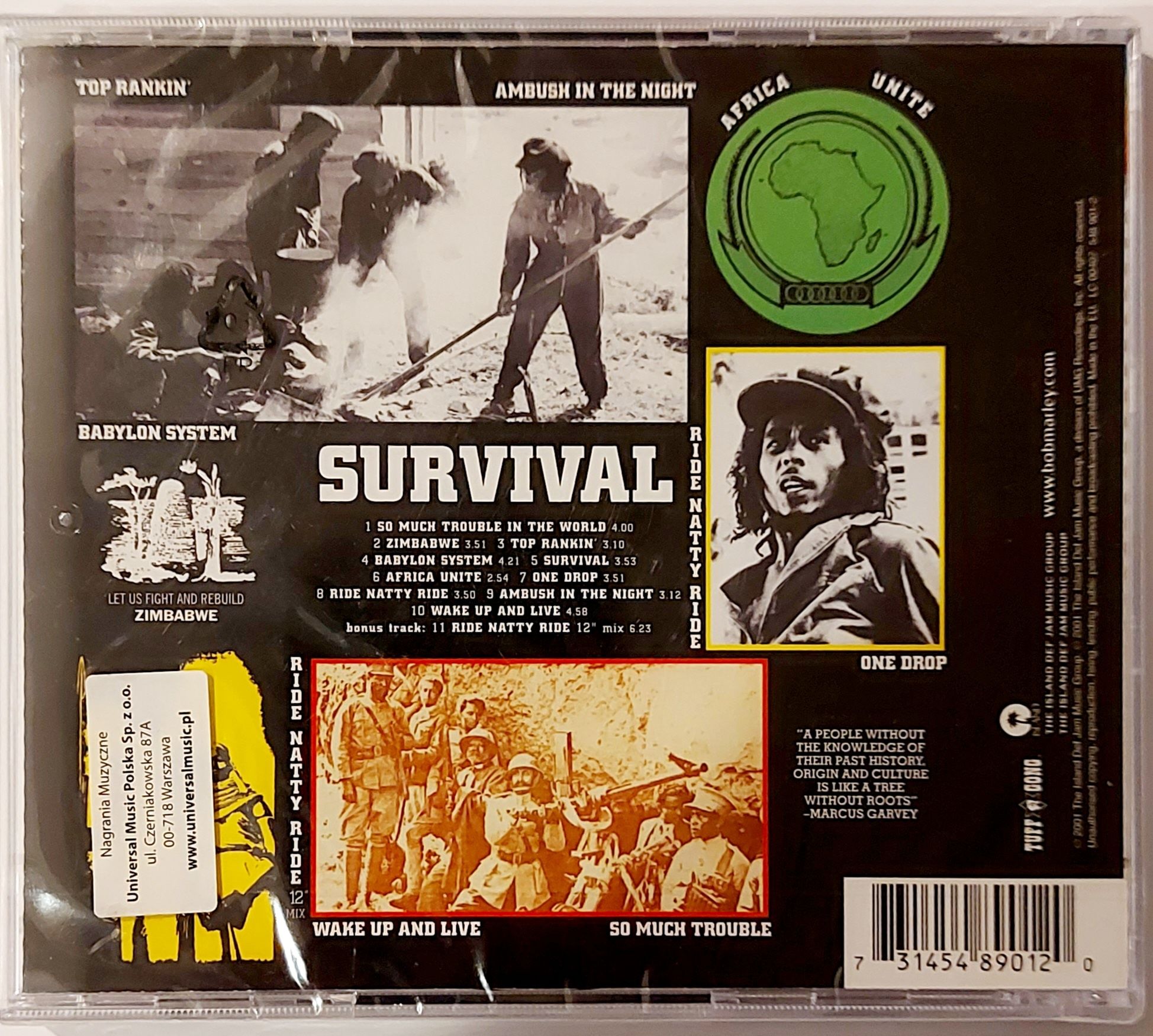 Bob Marley & The Wailers Survival 2001r (Folia)