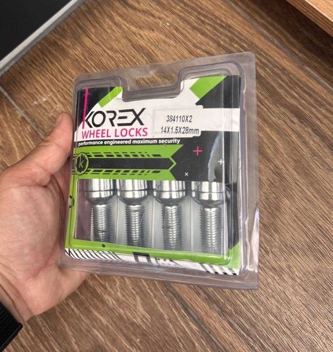 Набір секреток для колес  KOREX WHEEL LOCKS 14X1.5X28mm