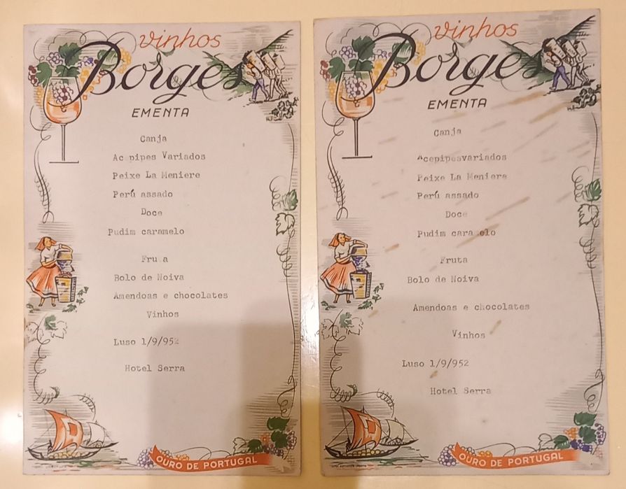 Bilhetes Postais e Menus 1952, Nugent & Melo Vinhos do Porto,