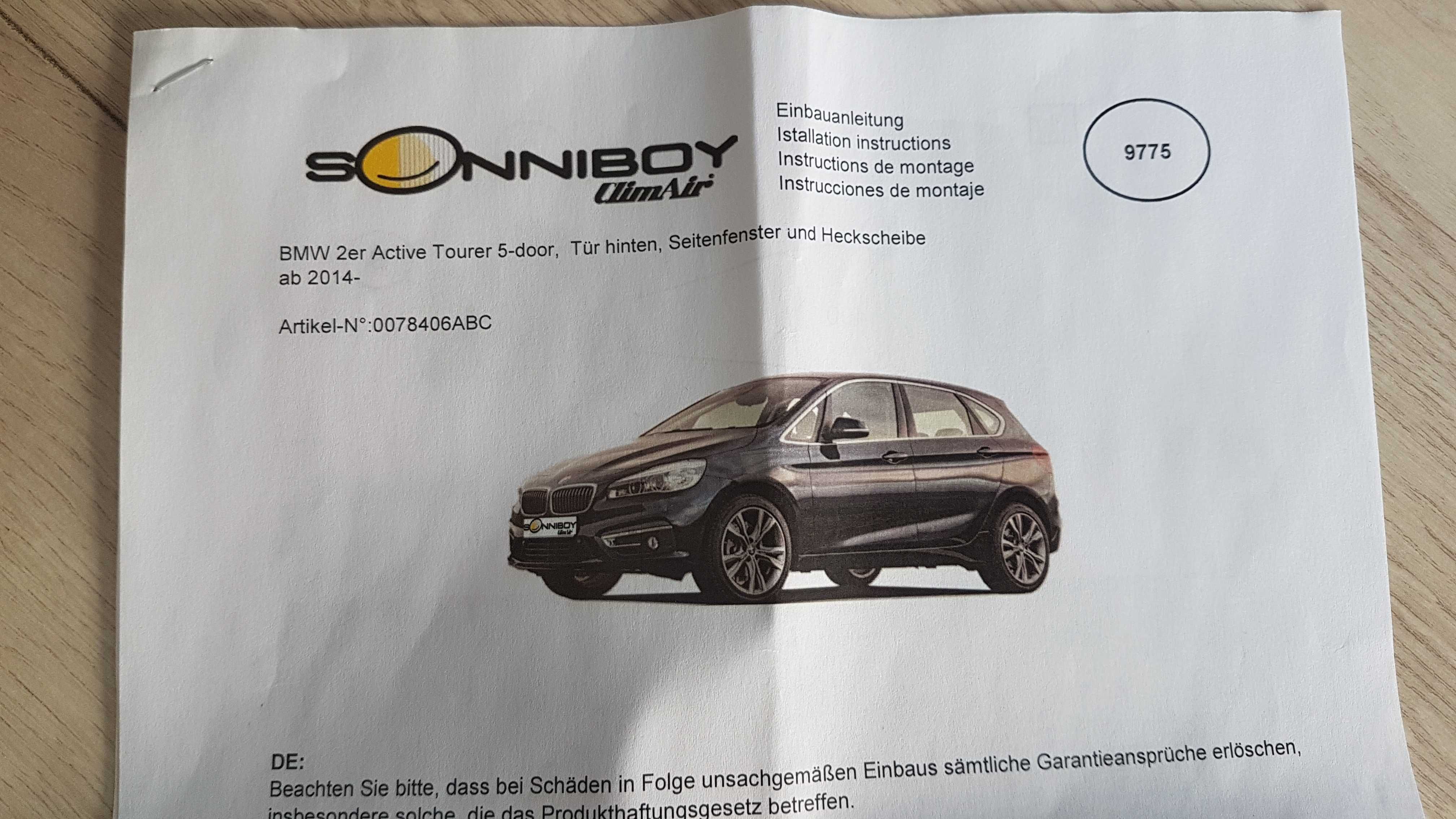 Osłony przeciwsłoneczne Sonniboy Active Tourer F45 serii 2