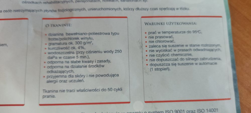 Nowy, Podkład nieprzemakalny PNSK 110x140