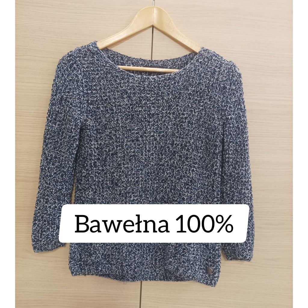 Piękny dzianinowy sweter Mark O'Polo XS bawełny 100%