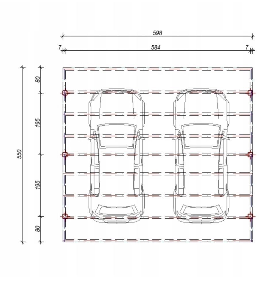 Wiata garażowa CARPORT OPTIMUM 600x550 cm Solidna