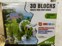 М'який конструктор 3D bloco Трицератопс