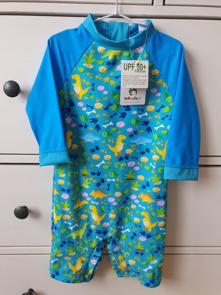 Nowy strój kąpielowy baby boys sunsuit UPF 50+ dinozaur