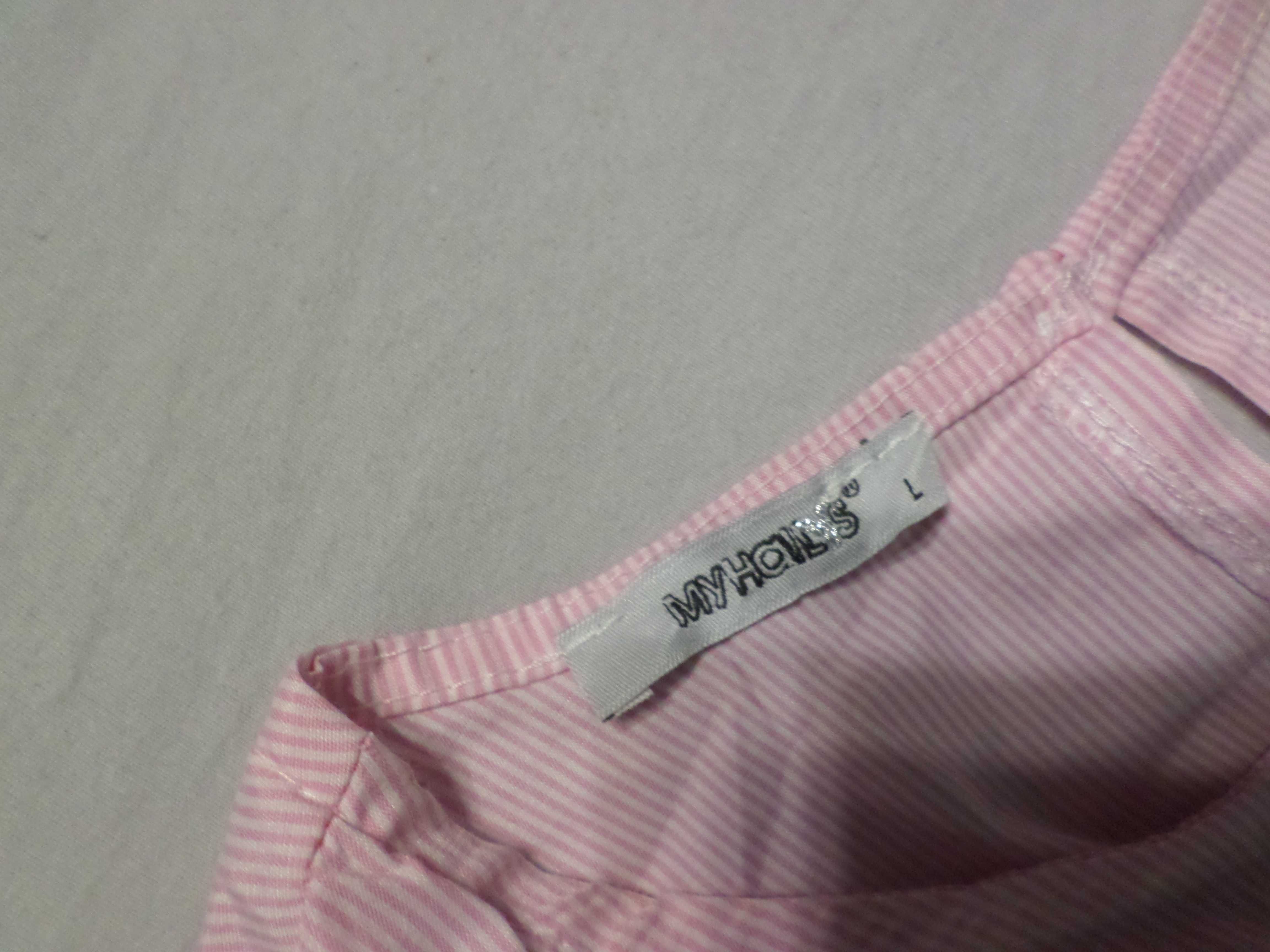 bawełniana bluzka różowa elegancka cold shoulders 38 M