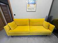 Sofa rozkładana, żółta 212 x 93